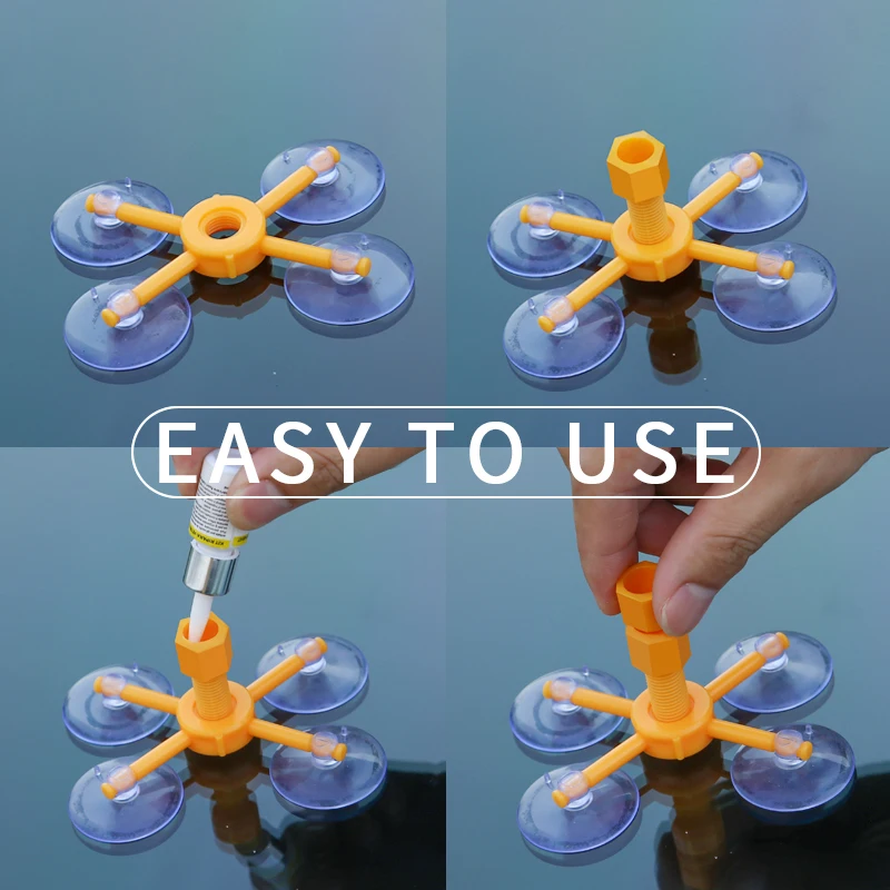 

Bar Windshield Repair Kit Fluid Films Set Cylinder Glass Recovery Repairing Tool