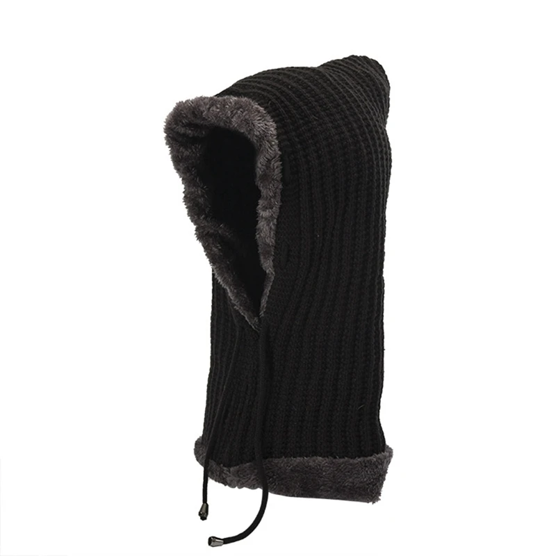 Женская вязаная шапочка-шарф, набор Skullies Beanies, Зимние головные уборы для мужчин и женщин, однотонная шапка, шапка