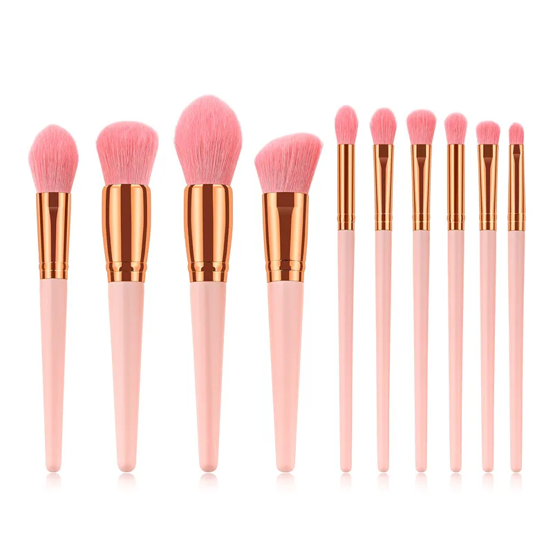 PROD 1005001999645128 10pcs Makeup Brushes Set PINK wooden Handle For
Powder Contour Blusher Liquid Cream Eyeshadow Cosmetics Brush tools