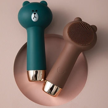 

Bear Washing Device Electric Silicone Facial Cleansing Brush Remove Blackhead Pore Cleaner Battery Cleansing Instrument