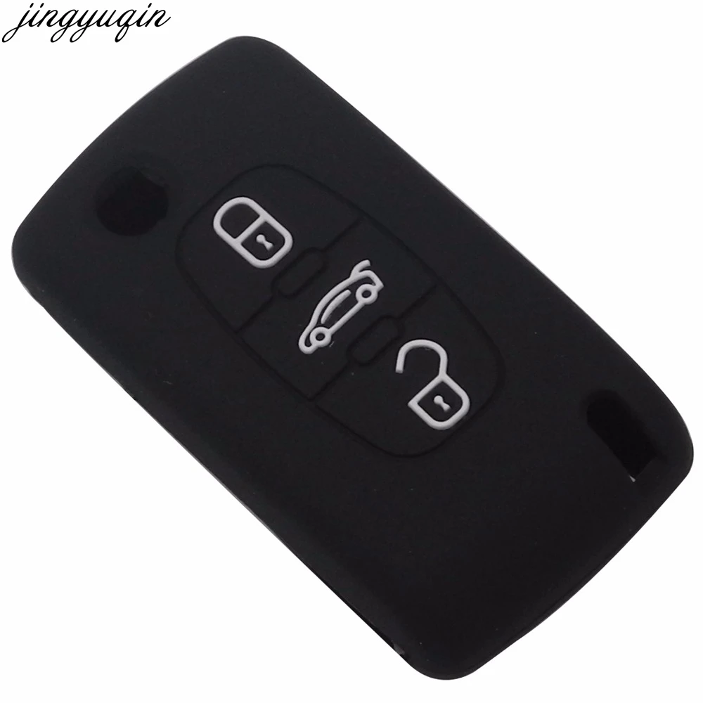 Силиконовый чехол jingyuqin для дистанционного ключа Peugeot 107 207 307 407 308 607 Citroen C1 C2 C3 C4 C5 C6