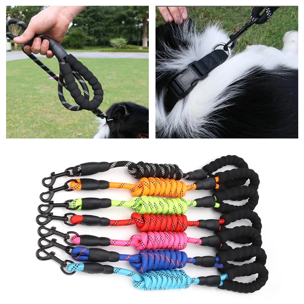 

Pet Nylon Reflective Durable Leash Soft Handle Pet Leash Running Walking Train Pet Leash Dog Leash Pet Supplies
