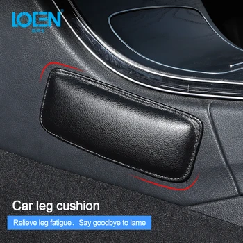 

LOEN Black Car Leg Pad Knee Support Door Control Soft Leather Breathable Foot Cushion Relieve Fatigue Interior Protect 1pcs