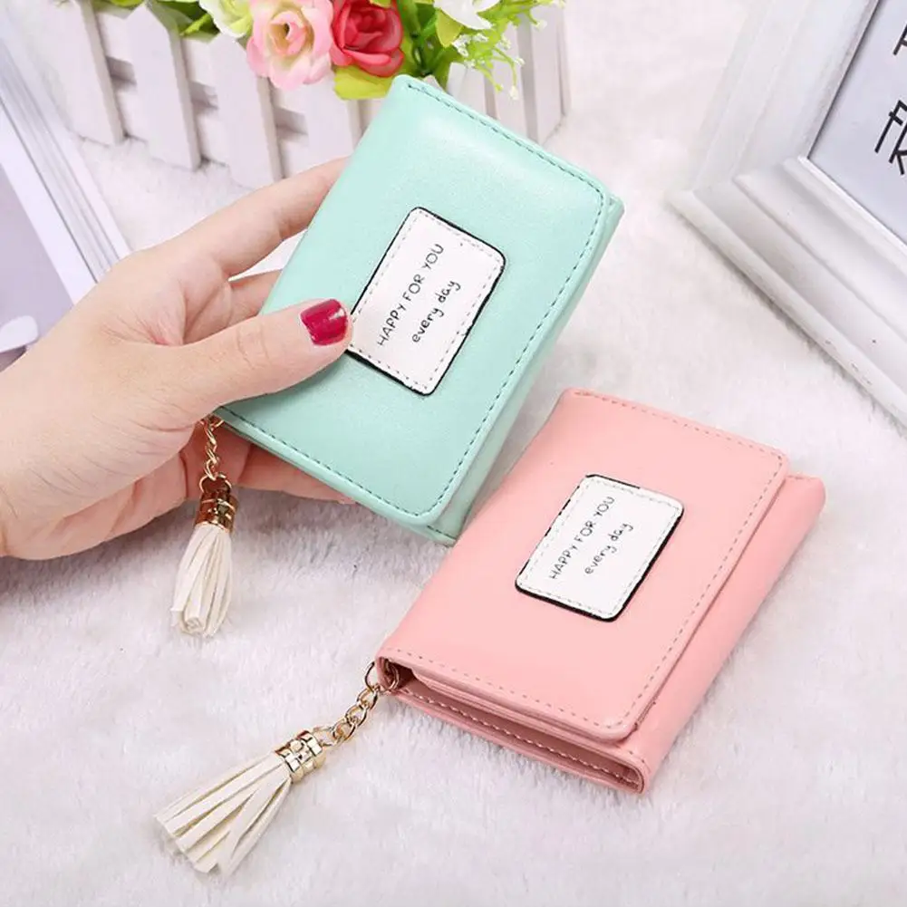 

PinShang Women Short Tassel Tri-fold Small Fresh Wallet