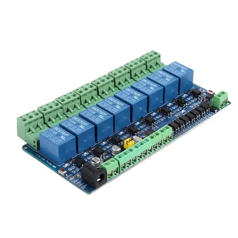 Modbus RTU 8-канальный 12 В релейный модуль 8 дорожный вход RS485 ttl связь
