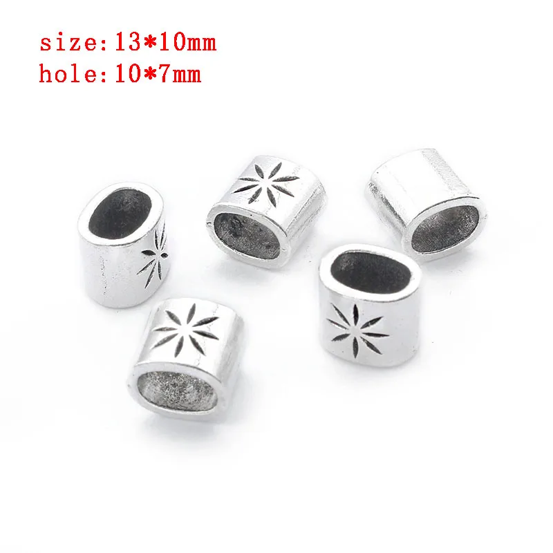 SP064-1 10 шт Бусины амулеты античное серебро/бронза/Медь 10*6 мм лакричный кожаный шнур бусины для нанизывания ювелирные изделия для создания браслетов - Цвет: SP064-1