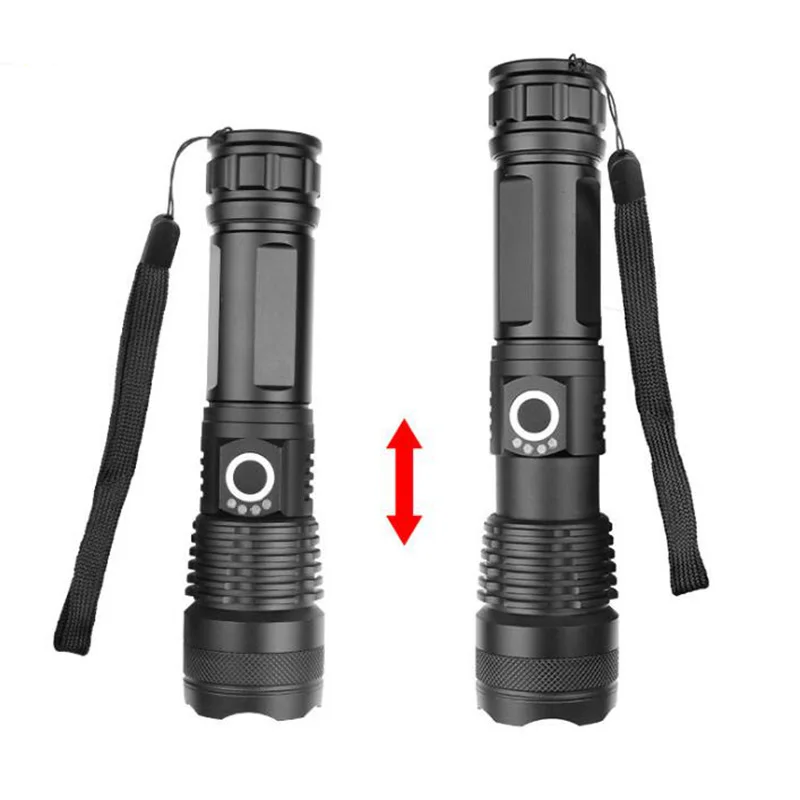 Powerful LED Tactical Flashlight CREE XHP50 USB Rechargeable Super Bright Waterproof Torch Light Zoom LED 5 Modes Lamp Outdoor