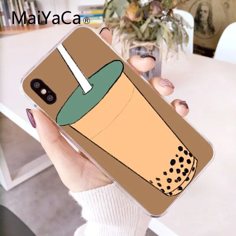 Funny Cute Cartoon food pearl milk tea pudding strawberry