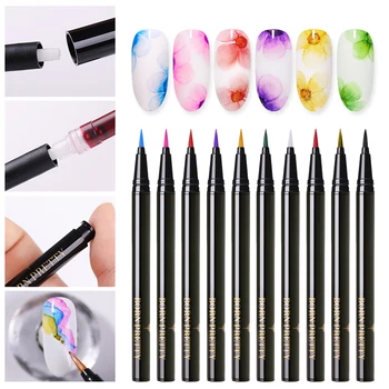 

BORN PRETTY Water Color Blossoming Nail Polish Beauty 12 Colors Nail Painting Pen Varnish Pen 1ml For DIY Blossoming
