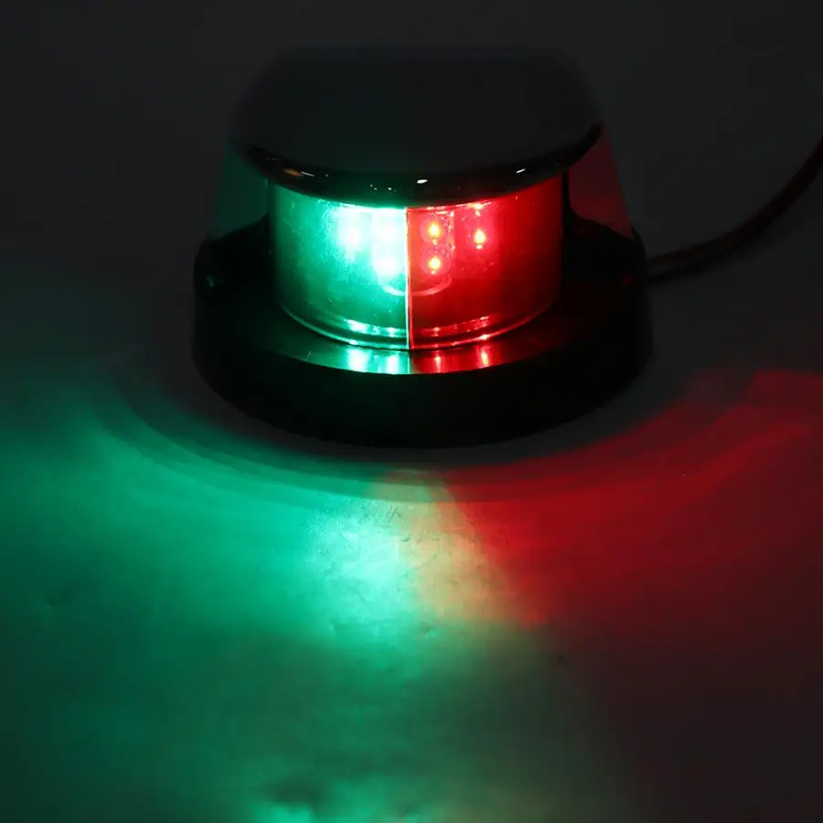 DC12V сигнальная лампа из нержавеющей стали, светодиодный светильник для навигации, красный, зеленый, для лодки, яхты, навигационная лампа