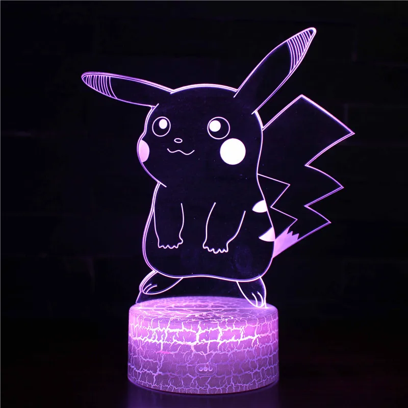Pokemon Umbreon 7 цветов лампа 3d визуальные светодиодные ночники дети сенсорный Usb настольная лампа Пикачу ребенок Покемон го фигурка - Испускаемый цвет: 3
