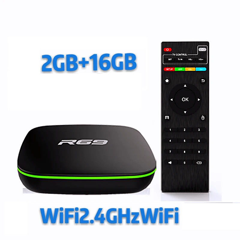 Smart Android 7,1 ТВ приставка R69 1GB 8GB Allwinner H3 четырехъядерный 2,4G Wifi приставка - Цвет: Красный