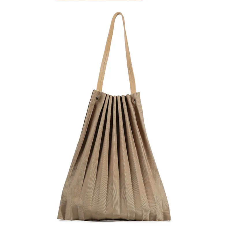 

Women's Fashion Designer Concise Pleated Handbag Shoulder Bag Female Convenient Tote Bag Large-capacity shopping bag