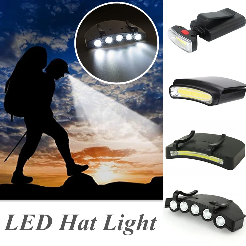 

Outdoor Bright Waterproof LED Hat Light Headlamp Under Cap Clip-On head Lamp light for Walking Running Hiking Fishing Camping