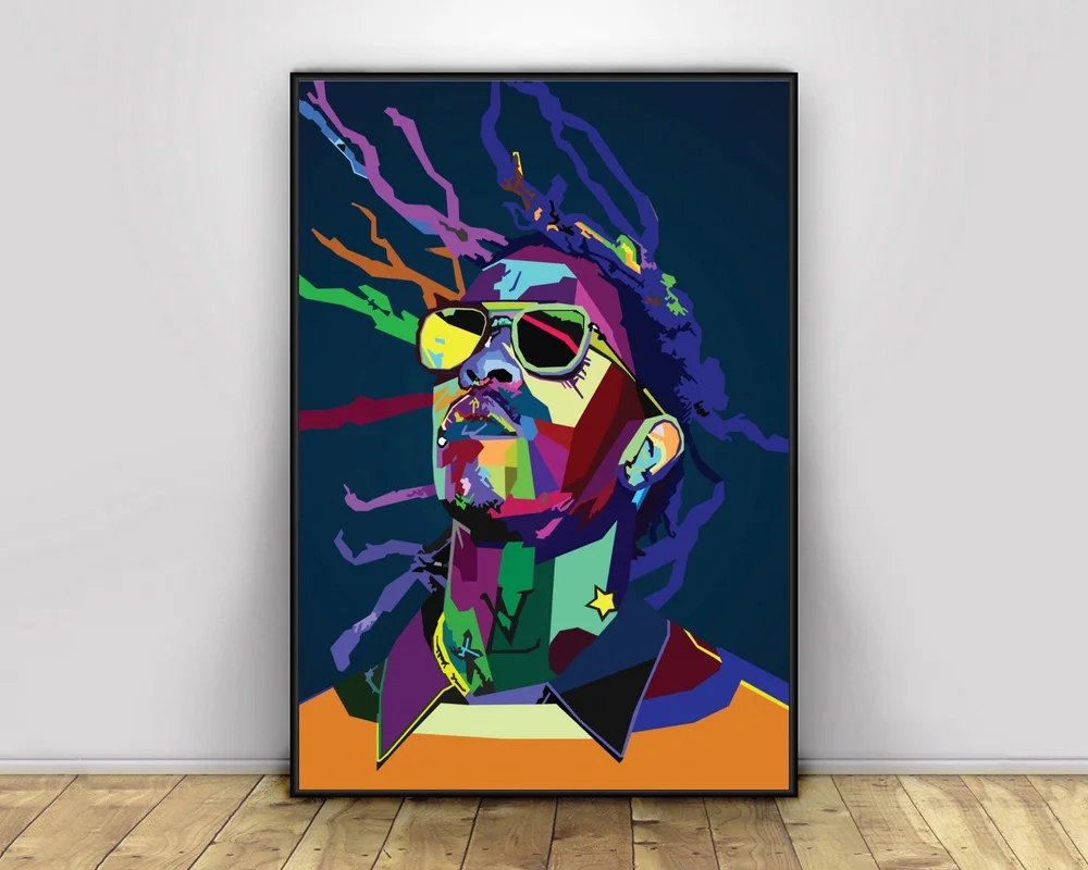 Художественный постер Young Thug Pop Art в стиле хип-хоп Постер музыкальной певицы
