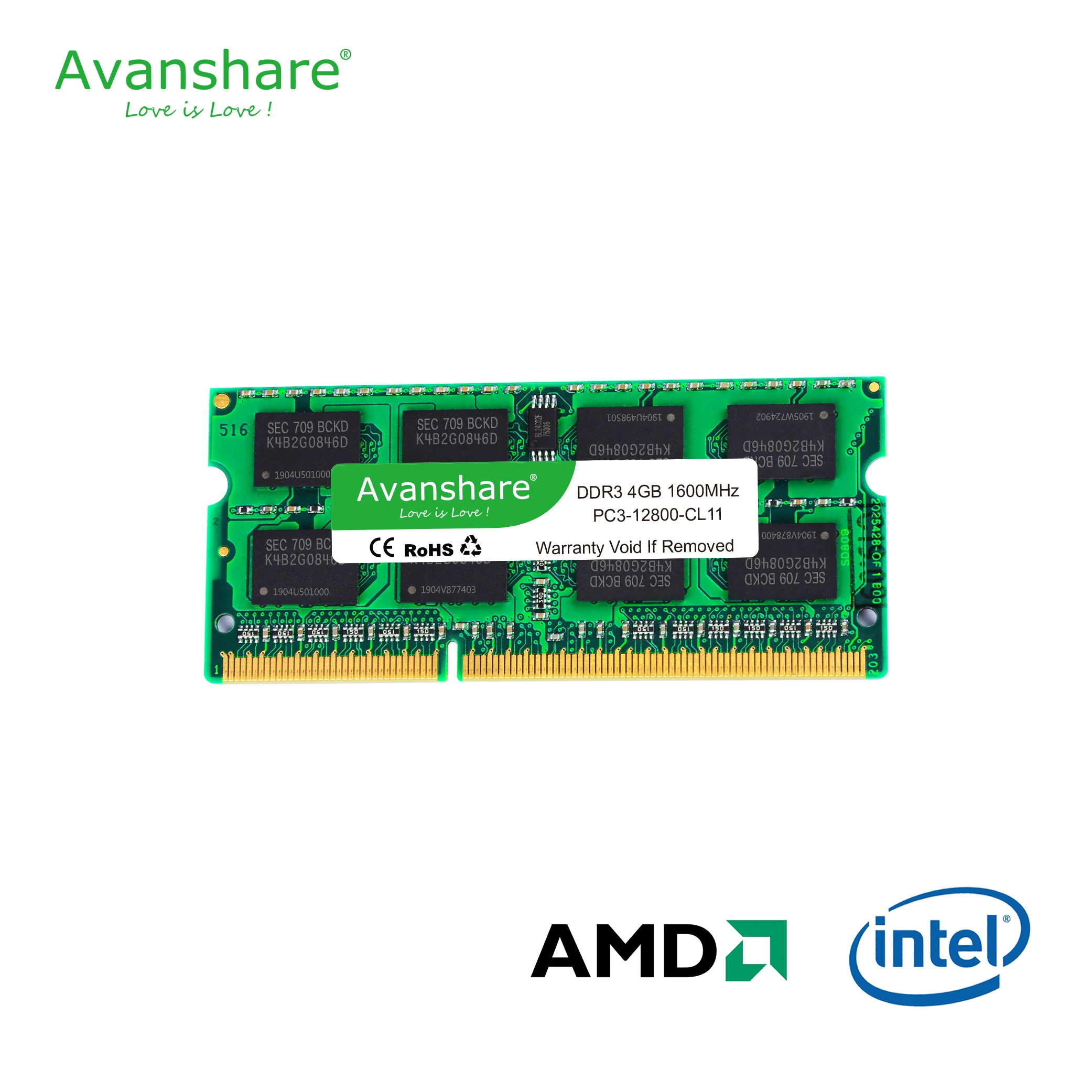 Avanshare памяти DDR3 8 ГБ 1 5 V для портативных компьютеров 1600 МГц 1333 Sodimm Тетрадь