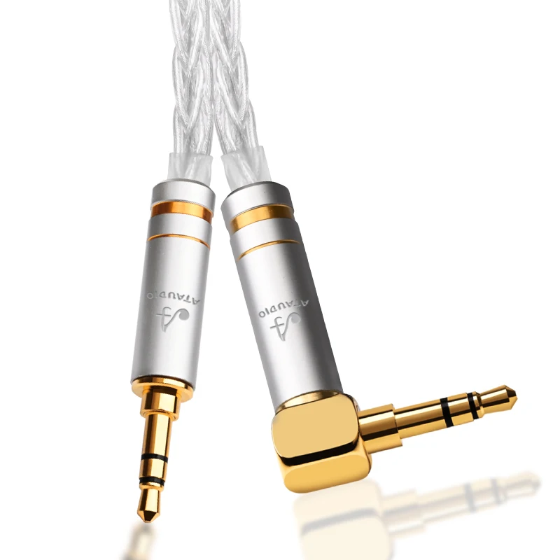 Cabo Hifi Pure Siver Audio 35 mm Hi-end 3.5 Macho Jack Alto-falante Fone de Ouvido do Carro Fio Aux Cordspeaker - Image 3