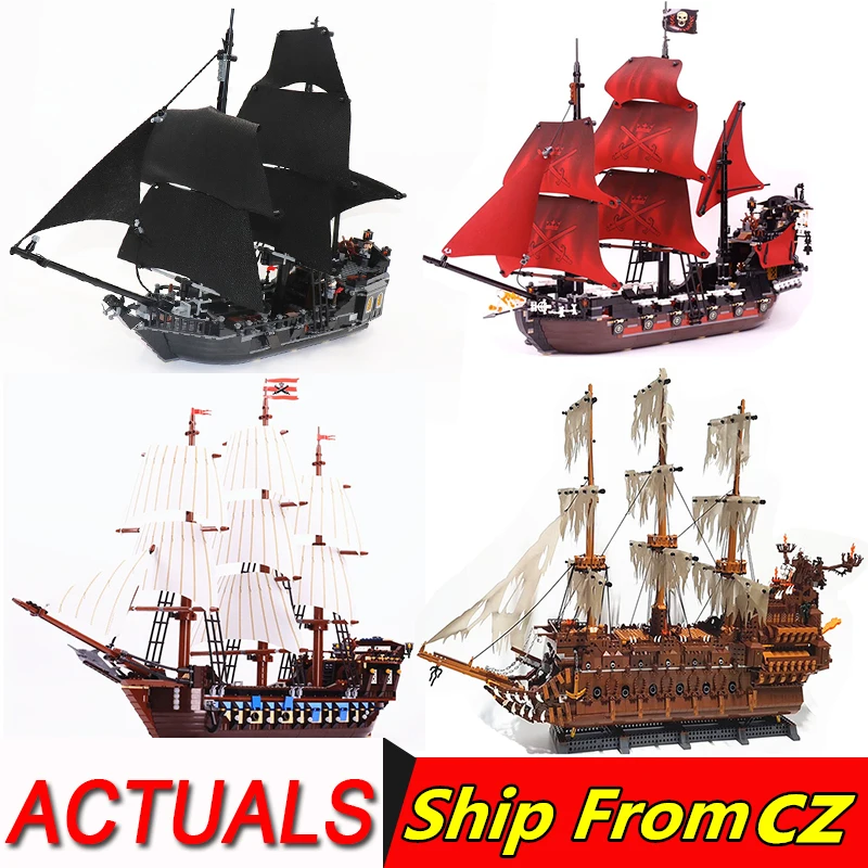 Lepinblocks Pirates of the Caribbean Ship 16006 16009 22001 16016 Building Blocks Compatible 4184 4195 10210 toys Gift