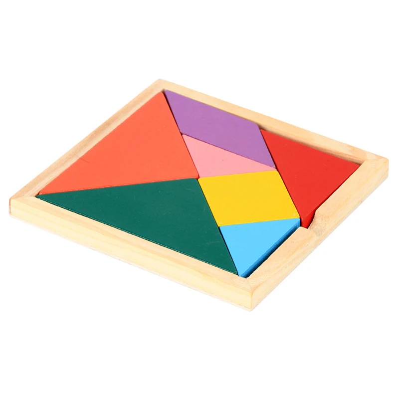 Children Mental Development Tangram Wooden Jigsaw Puzzle Educational Learning Toys Kids Brain Training Puzzles Toy Birthday Gift