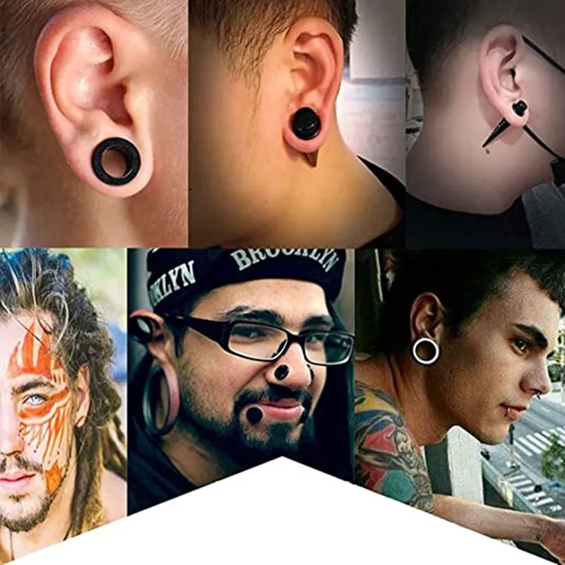 Ear Piercing Jewelry 16/18PCS Stainless Steel Ear Stretching Kit Tragus Piercing Screw Fit Gauge 14G-00G