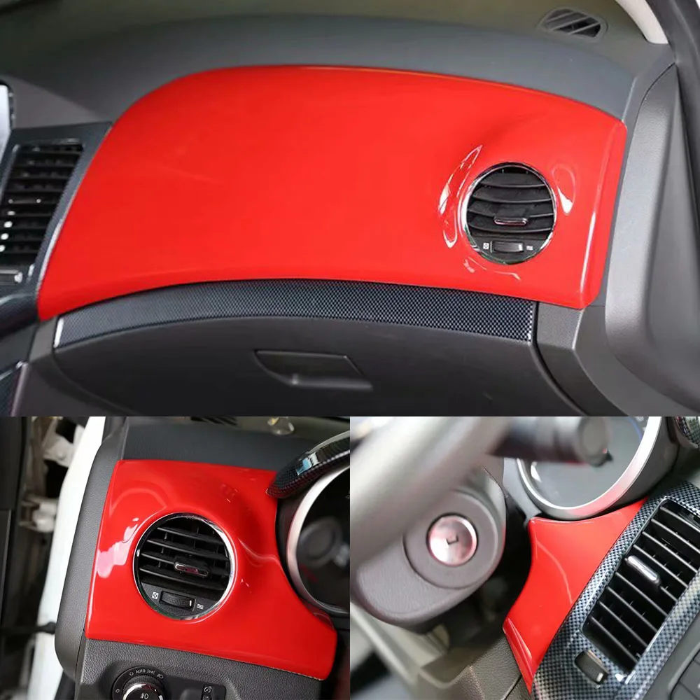 Red Подходит для Chevrolet Cruze 2009-2013 LHD Автомобильный передний воздуховод передней панели вентиляционные украшения крышки наклейки интерьер автомобиля молдинги - Название цвета: Red