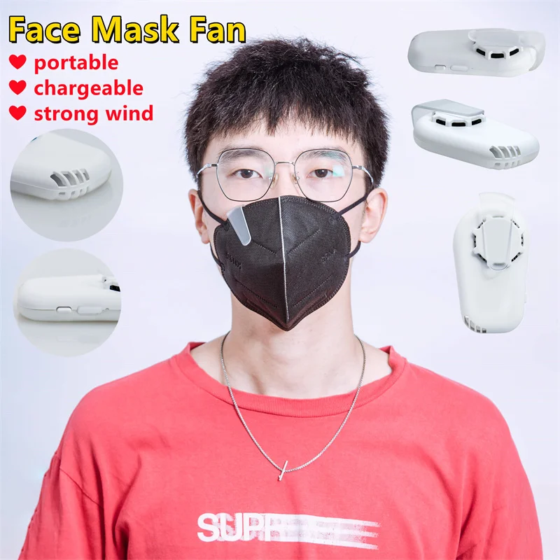 

Portable Cooling Fan For Face Mask Transparent Clip-On Air Filter USB Rechargeable Silent Mini Fans Personal Air Purifiers