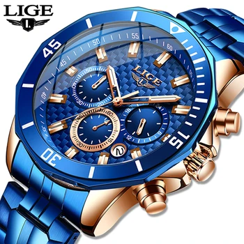 

LIGE 2020 New Mens Watches Top Brand Luxury Clock Fashion Casual Watch For Men Dress Business Waterproof Wrist watch Chronograph