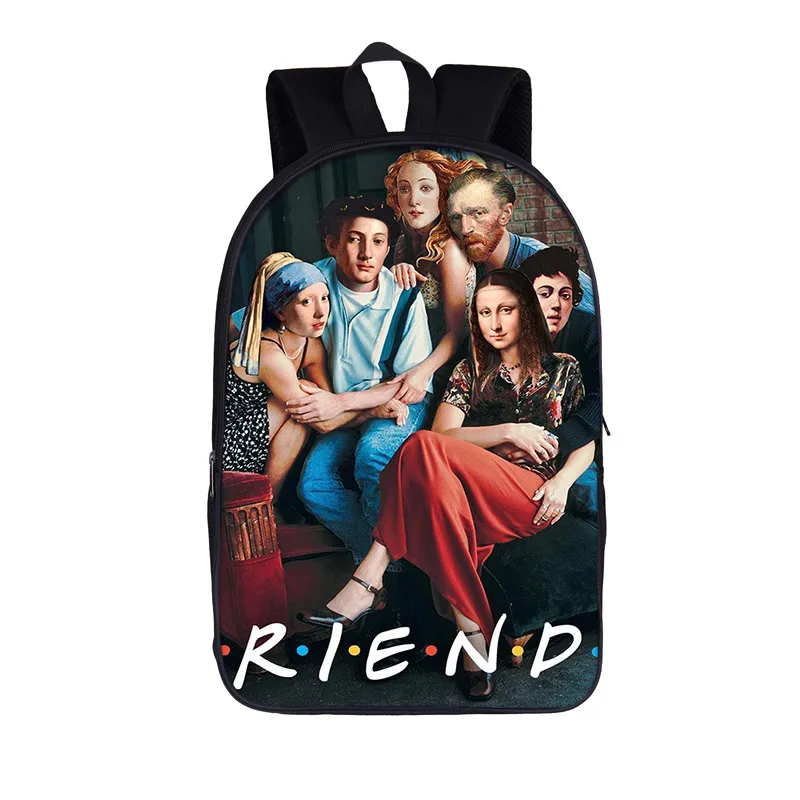 Billig Van Gogh Michelangelo Da Vinci kunst rucksack für teenager jungen mädchen kinder schule taschen frauen kausalen tasche schule rucksack