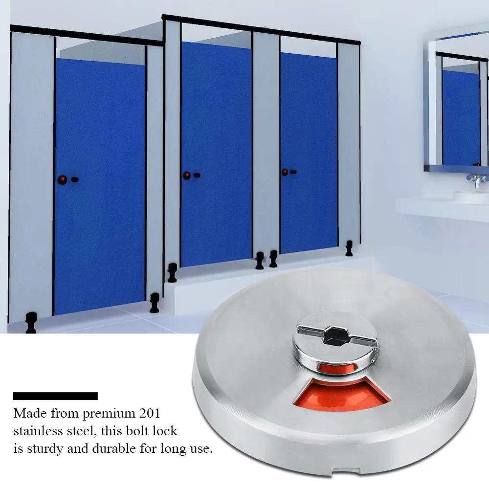 Toilet Door Indicator Lock for Bathroom Public Toilet Silver Cover Toilet Door Indicator Bolt 