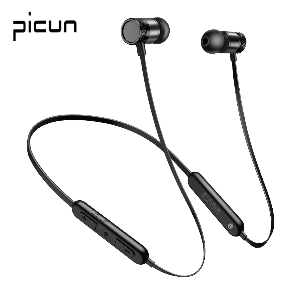 Picun S9 Bluetoothイヤホンスポーツネックバンド磁気ワイヤレスイヤホンステレオイヤフォン音楽メタルのmicと電話 Bluetooth Earphones Headphones Aliexpress
