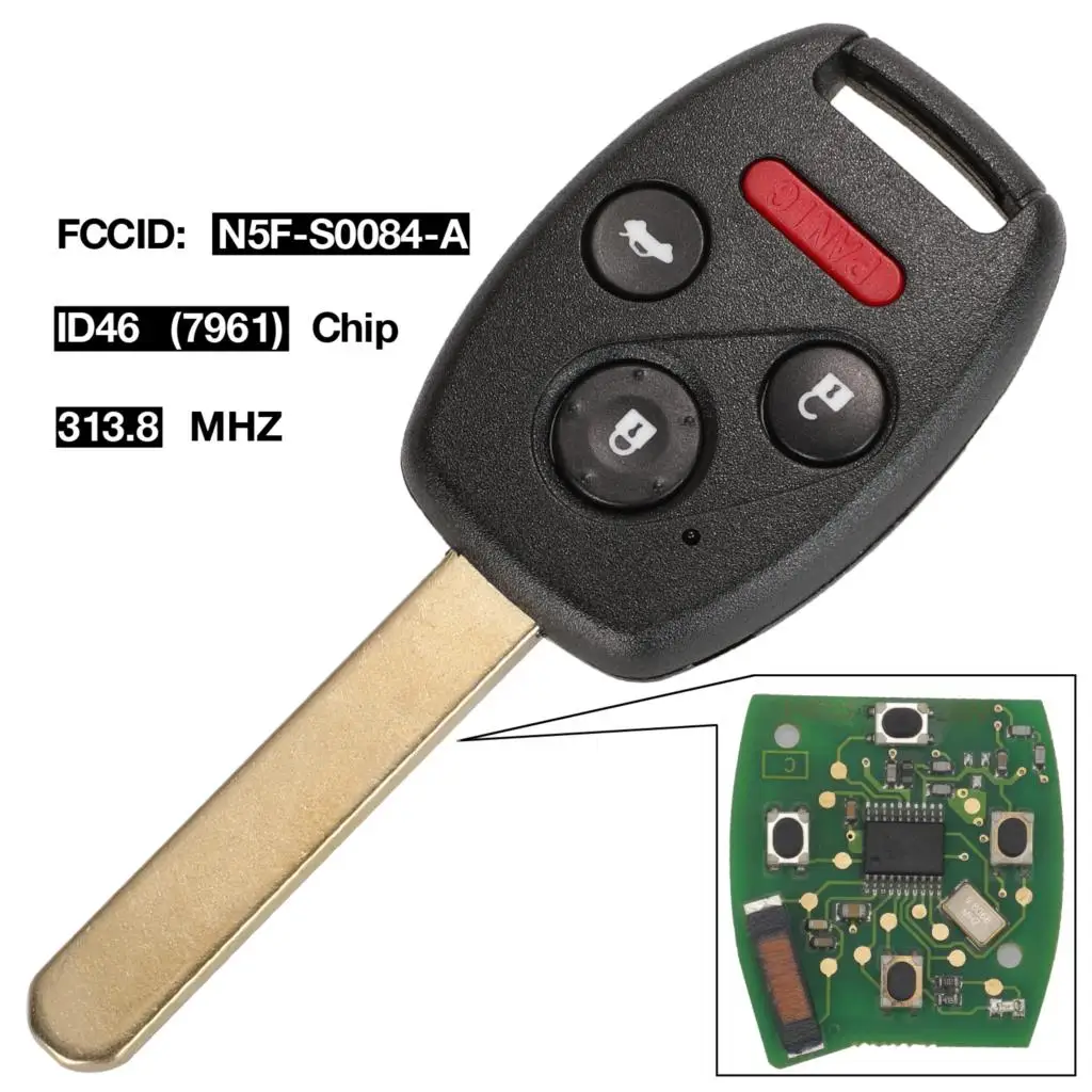 Kutery 5 шт./10 шт. дистанционный ключ для S0084-A 313,8 МГц для Honda CIVIC STREAM с ID46(7961) чип автосигнализации управления