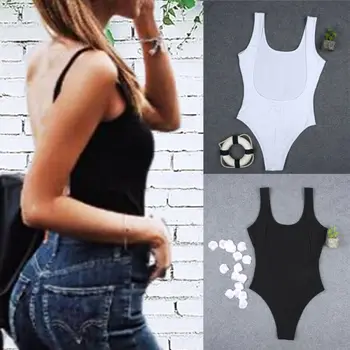 

2019 Slim Backless Women's Bodysuit Stretch Sleeveless Bodycon Ladies Tops Jumpsuit Body Suits Sheer Black