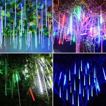

1-4Pack LED Meteor Shower Rain Lights 30CM 50CM Waterproof Xmas Decoration Light Falling String Lights for Party Christmas Light