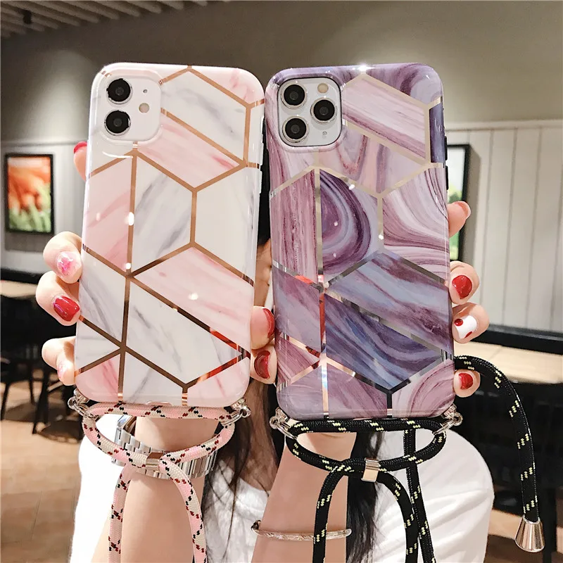 Diamond Plating Necklace Strap Rope Case For iPhone 11 11Pro Max SE2020 7 8 Plus 11Pro Lanyard Neck Cord Soft IMD Back Cover Diamond Plating Necklace Strap Rope Case For iPhone 11 11Pro Max SE2020 7 8 Plus 11Pro Lanyard Neck Cord Soft IMD Back Cover