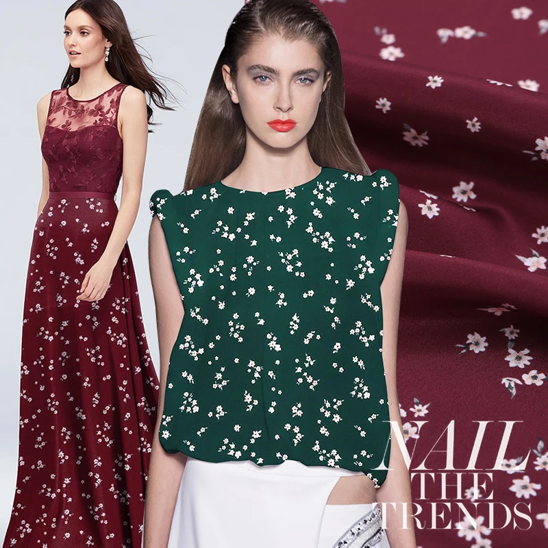 

Silk Garment Fabric Handicrafts DIY Sewing Fabric 16 Mumi Digital Printed Silk Crepe de Chine Floral