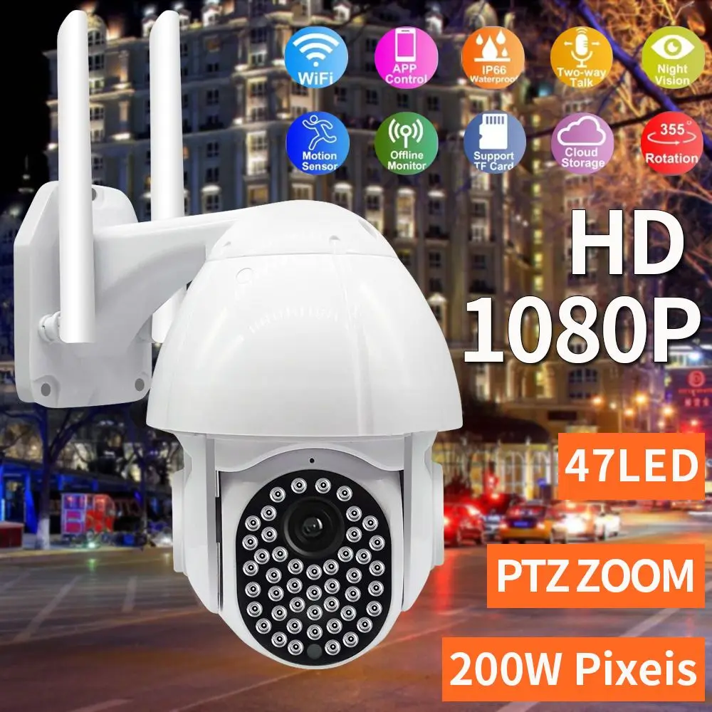 Wireless 1080P Security Camera Outdoor Wifi Surveillance Night Vision CCTV Home