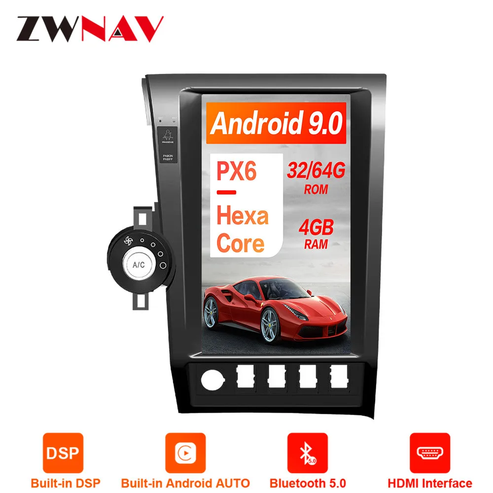 Tesla стиль Android 9,0 PX6 автомобильный gps-навигатор для Toyota Tundra 2007-2013 головное устройство стерео Мультимедийный плеер радио магнитофон