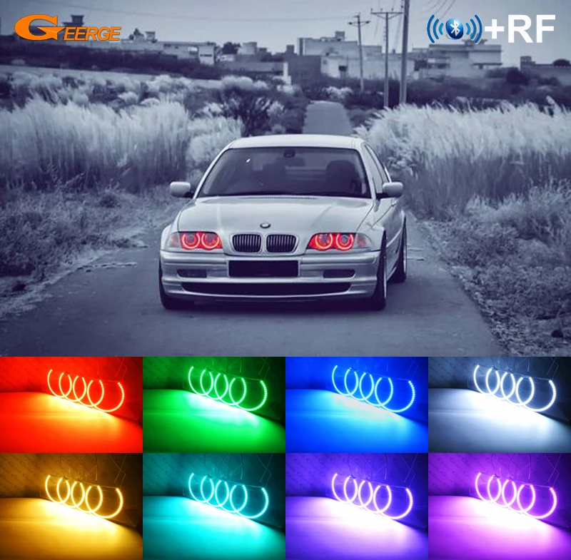 Для BMW E46 M3 Coupe трансформер 2001-2006 RF пульт дистанционного управления Bluetooth APP многоцветный ультра яркий RGB светодиодный ангельские глазки halo ring