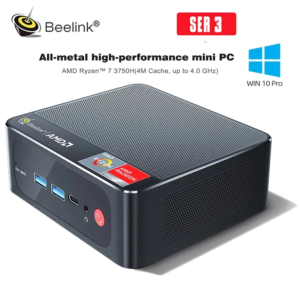 2021 Beelink SER3 AMD Ryzen 7 3750H Windows 10 Pro мини ПК DDR4 16 Гб ОЗУ 256 ГБ SSD WIFI BT игровой компьютер SATA HDD
