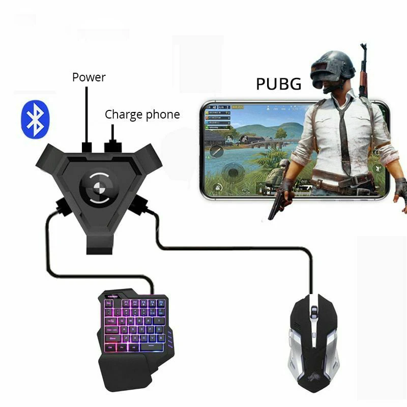 Bluetooth 4 1no Vibration Black Usb Phone Mobile Abs Converter Gamepad Controller Set Pubg Pc Adapter Gaming Keyboard Mouse Keyboard Mouse Combos Aliexpress