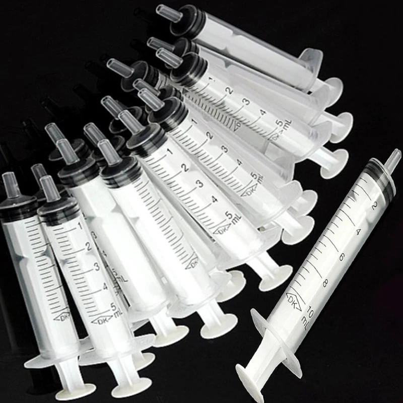 10Pcs 5/10 ml Plastic Reusable Syringe For Measuring Nutrient Sterile Hydroponics Kithchen Tool