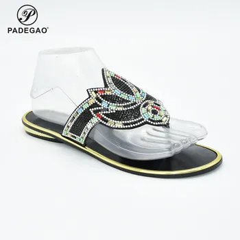 

2020 Pointed Toe Sandals High Quality Italian Lady Shoes in Black Color Nigerian Women for Party