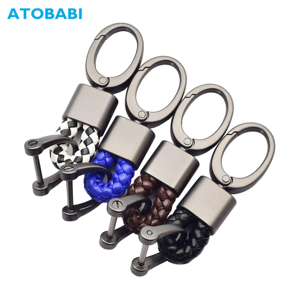 

Leather Car Key Rings Alloy Horseshoe Buckle Keychain Holder House Keyring For Mercedes Benz Toyota Honda Motorcycle Key Chain