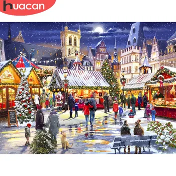 

HUACAN Full Drill Square Diamond Painting 5d Landscape Sale Diamond Embroidery New Arrival Christmas Decorations For Home