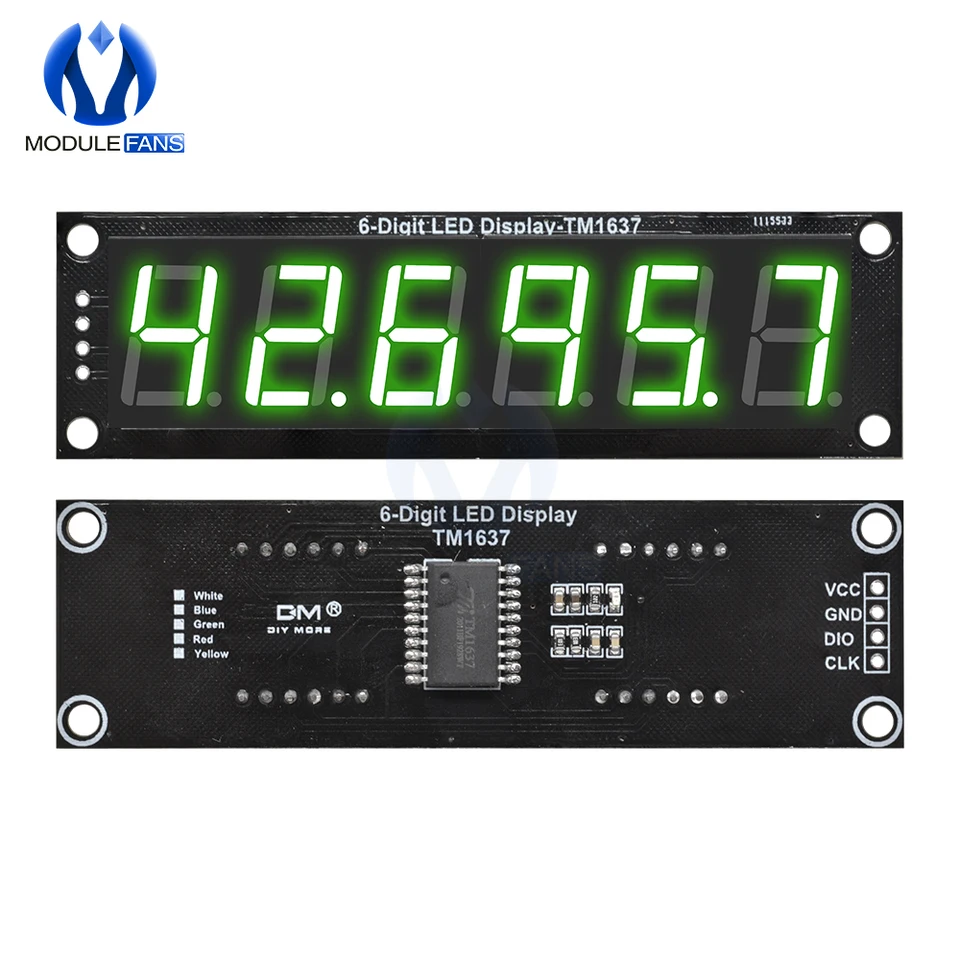 Módulo De Pantalla Digital Bling Bling Luz Blanca Tubo Digital 6 Dígitos 7 Segmentos Decimales Pantalla Led