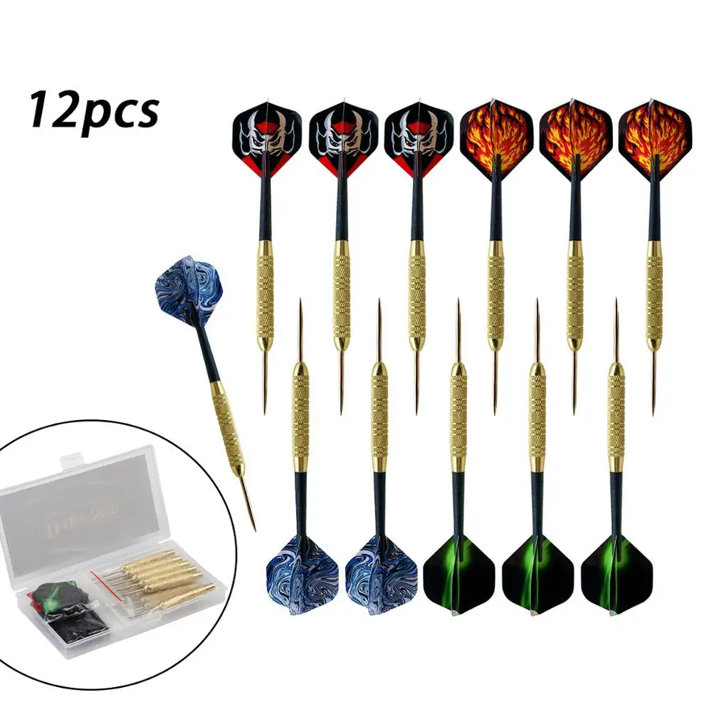 

12 Pcs/Set Needle Professional Typed Darts Matte Rod Dart Beautiful Pattern Tip Pin Darts Nice Dart Gift