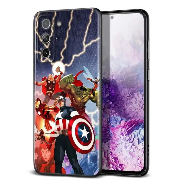 Marvel Avengers for Samsung Galaxy S21 Ultra Plus Note 20 10 9 8  S10 S9 S8 S7 S6 Edge Plus Black Soft Phone Case 2