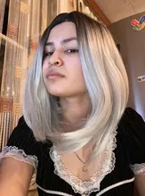 Peluca con malla Frontal de pelo lacio sintético Zesen 13*4 pelucas de Color degradado y Color verde peluca Frontal de encaje para mujer