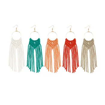 

yoyo Handmade Cotton Thread Drop Earrings Engagement Cocktail Party Dangle Earrings Jewelry Womens Fashion Earrings Gifts