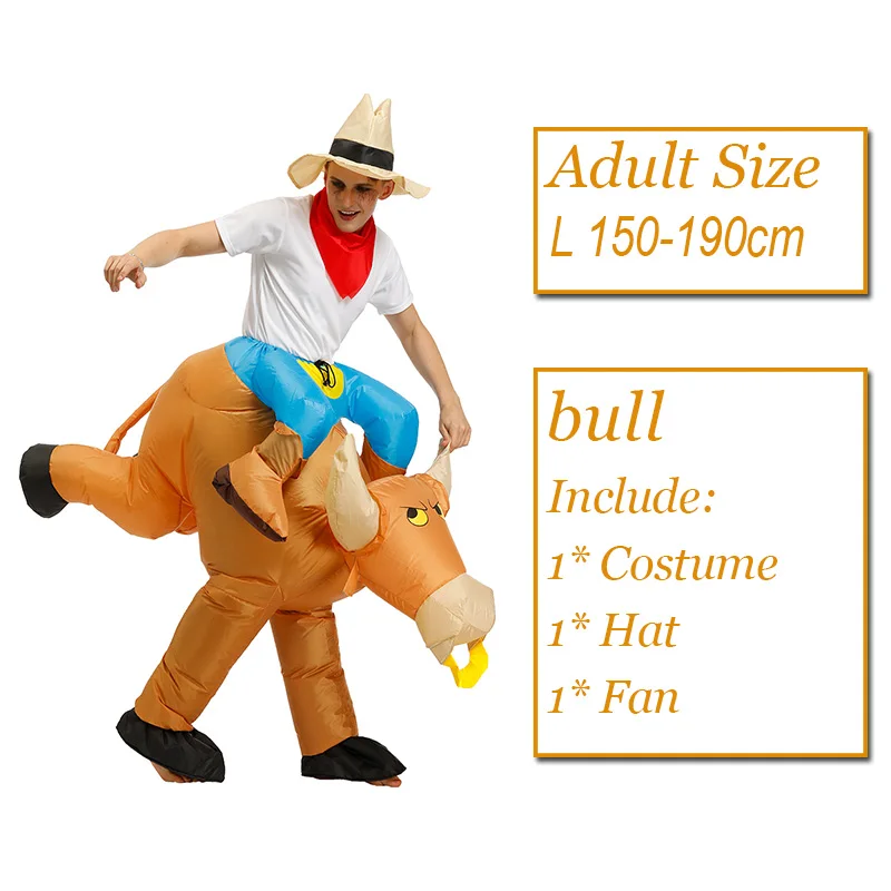 Bull Adult 1042 Детский Надувной Костюм с динозавром, вечерние костюмы с единорогом-инопланетянами, костюм «Единорог», маскарадный костюм на Хэллоуин для взрослых - Цвет: Bull Adult 1042